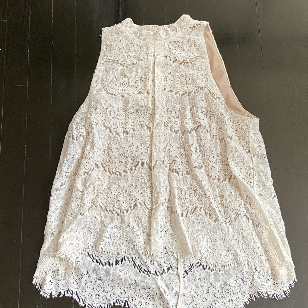 white lace shirt